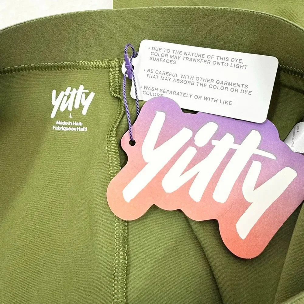 Yitty Major Label Shaping High Waist Leggings Spellout Thigh in Bossy Mossy Gree